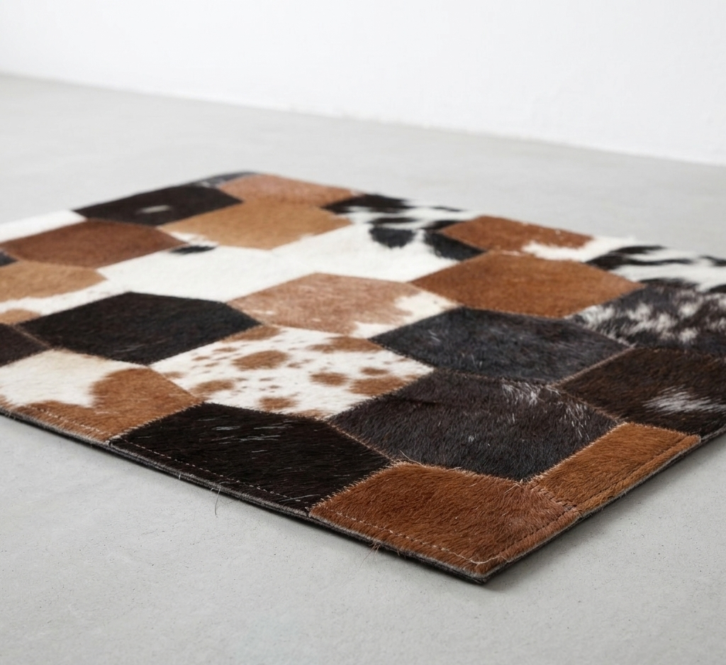 Luxury Cowhide Patchwork Cushion Cover - Image 2