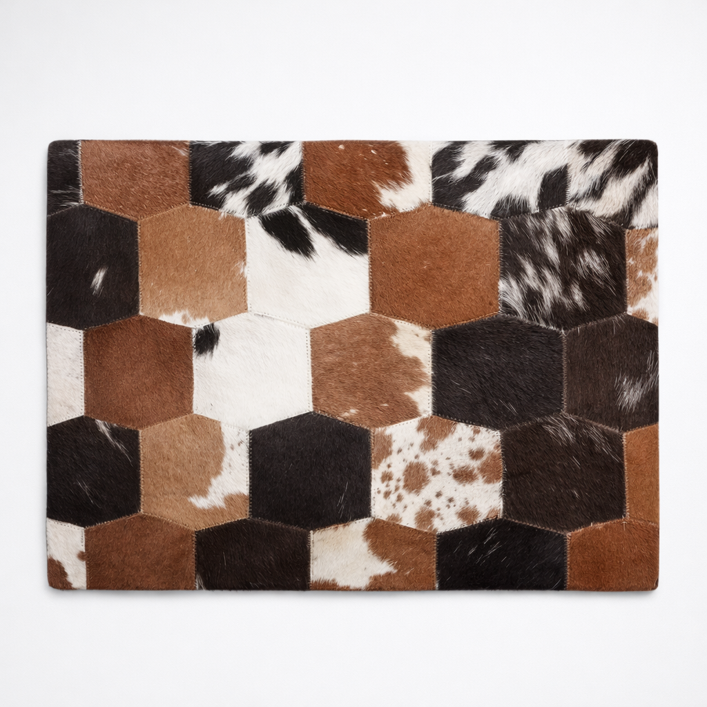 Luxury Cowhide Patchwork Cushion Cover