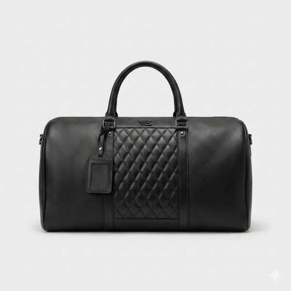 Signature Leather Duffle Bag  Quilted Black